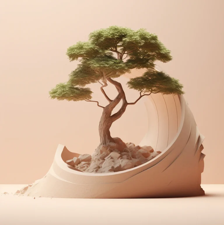 3d-tree-with-leaves-branches-podium